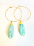 1" Mini Hoop w/ Large 24K Electroplated Gem