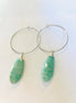 1" Mini Hoop w/ Large Silver Electroplated Gem