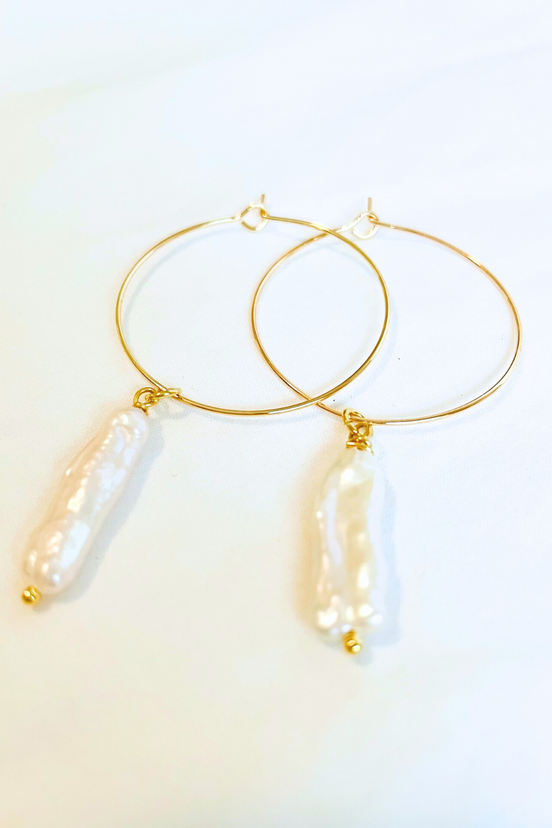 1" - Mini Hoops - Baroque Pearl - Lg