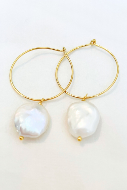 1" - Mini Hoops - Baroque Pearl - Lg