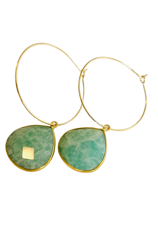 1" Mini Hoop - 20 MM XL Gemstone Earrings