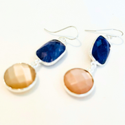 Artistic Multi-Gem Drop Earrings