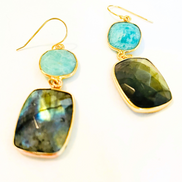Artistic Multi-Gem Drop Earrings