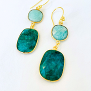 Artistic Multi-Gem Drop Earrings