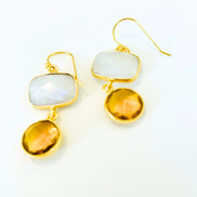 Artistic Multi-Gem Drop Earrings