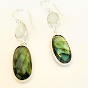 Artistic Multi-Gem Drop Earrings