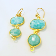 Artistic Multi-Gem Drop Earrings