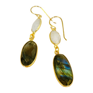 Artistic Multi-Gem Drop Earrings