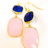 Artistic Multi-Gem Drop Earrings