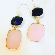 Artistic Multi-Gem Drop Earrings