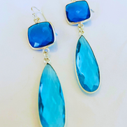 Artistic Multi-Gem Drop Earrings