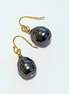 Baroque Black Pearl Dangle Earrings - 12-15MM