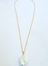 Baroque Flameball Pearl Gold-filled Dainty Rolo Necklace