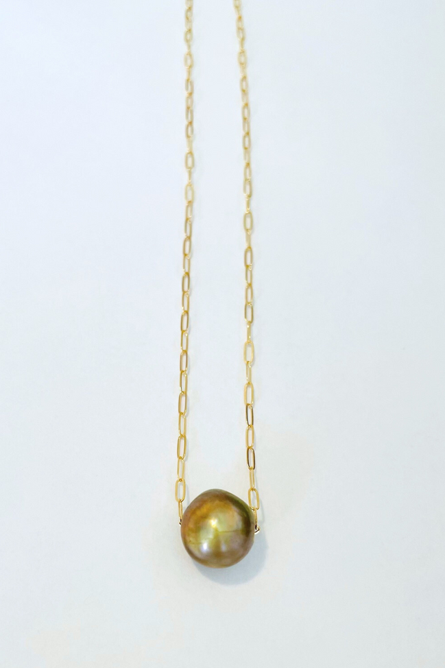 Baroque Freshwater Pearl Paperclip Necklace