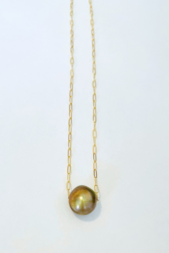 Baroque Freshwater Pearl Paperclip Necklace