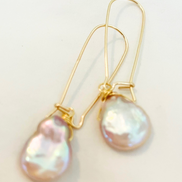 Baroque Pearl Teardrop Dangle Drop Earrings