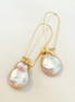 Baroque Pearl Teardrop Dangle Drop Earrings
