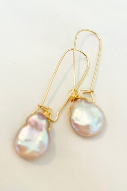 Baroque Pearl Teardrop Dangle Drop Earrings