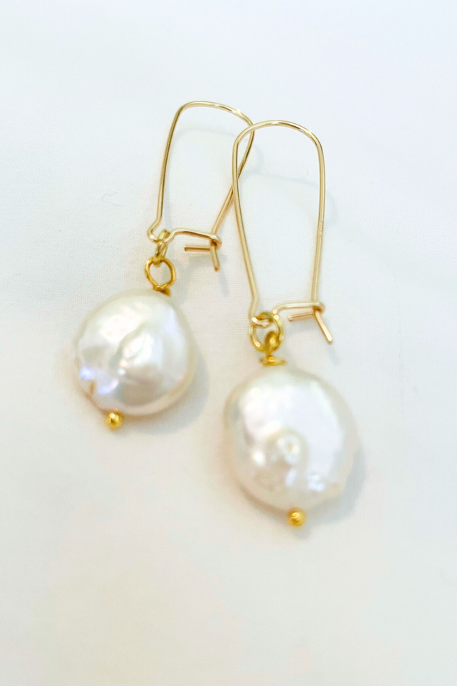 Baroque Pearl Teardrop Dangle Drop Earrings