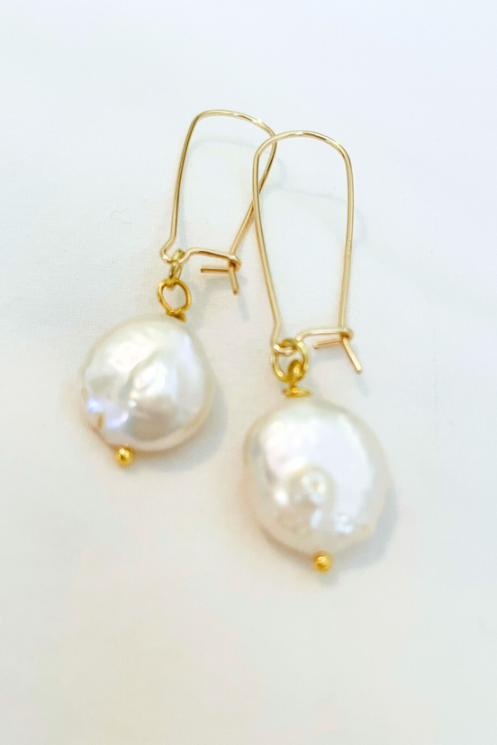 Baroque Pearl Teardrop Dangle Drop Earrings