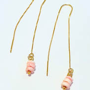 Dainty Stacked Gem Threader Earrings
