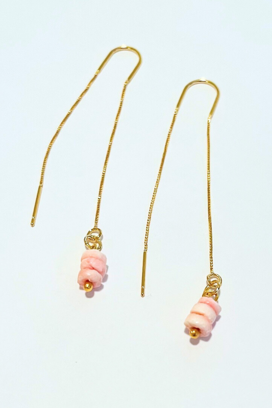 Dainty Stacked Gem Threader Earrings