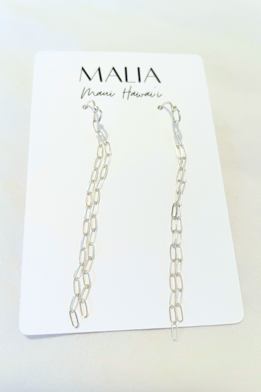 Double Linked In Sterling Silver Earrings
