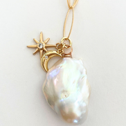 Flameball XL Baroque Pearl Gold Long Marquise 34