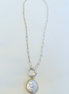 Pearl Sterling Silver Paperclip Ring Necklace