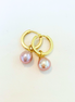 Freshwater Pearl Drop Huggie Hoop Earrings