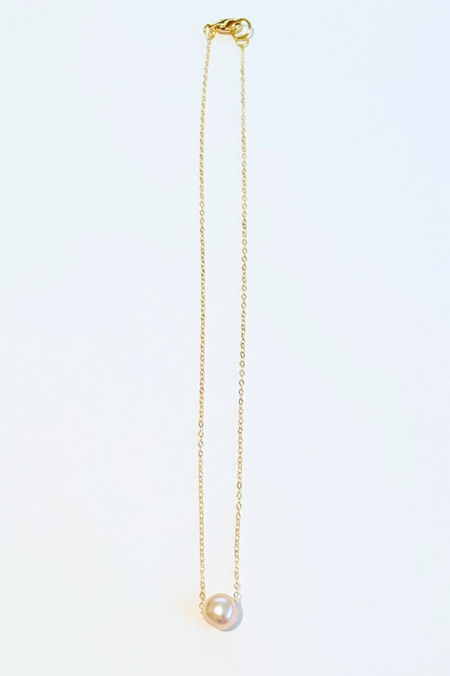 Freshwater Pearl Gold Float Necklace