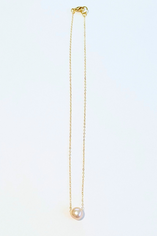 Freshwater Pearl Gold Float Necklace