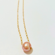 Freshwater Pearl Gold Float Necklace