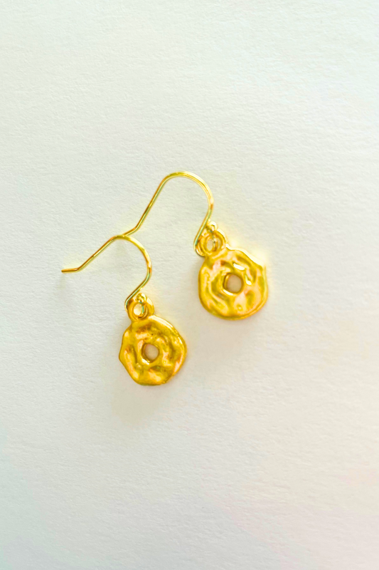 Hammered Puka Earrings