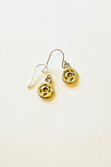 Hammered Puka Earrings