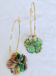 Hawaii Hibiscus Abalone Earring