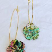 Hawaii Hibiscus Abalone Earring