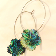 Hawaii Hibiscus Abalone Earring