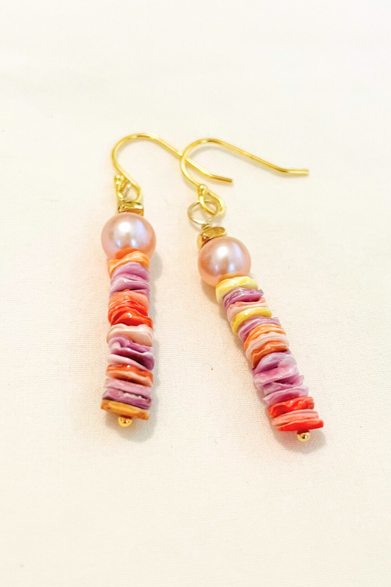 Hawaiian Sunset Shell Earrings