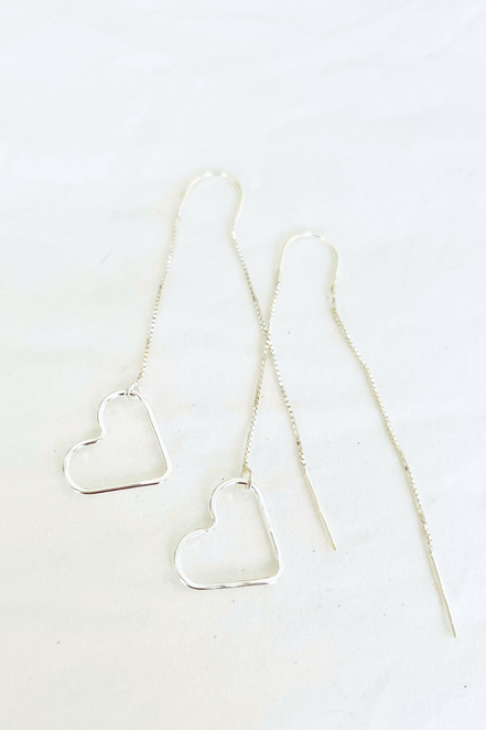 Heart "Love" Threader Earring