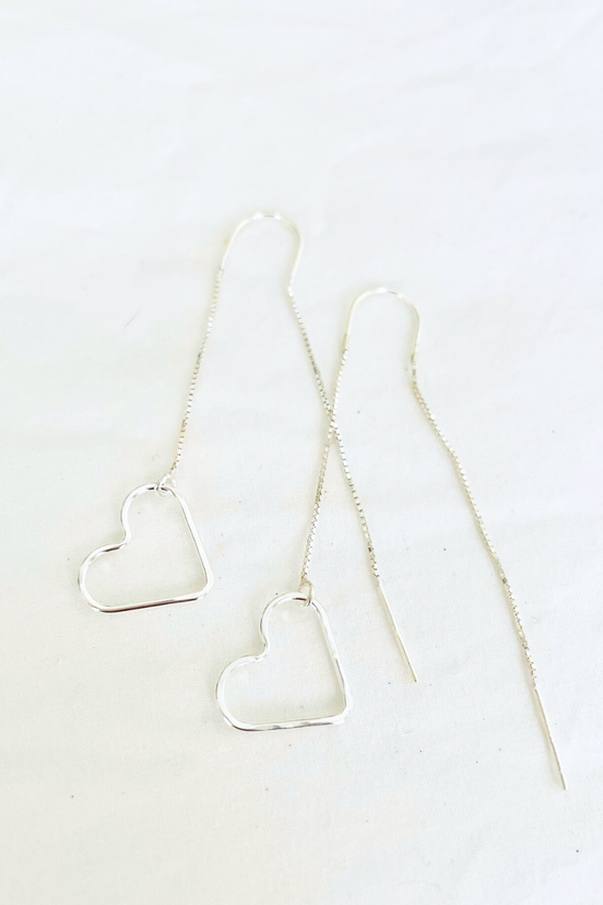 Heart "Love" Threader Earring