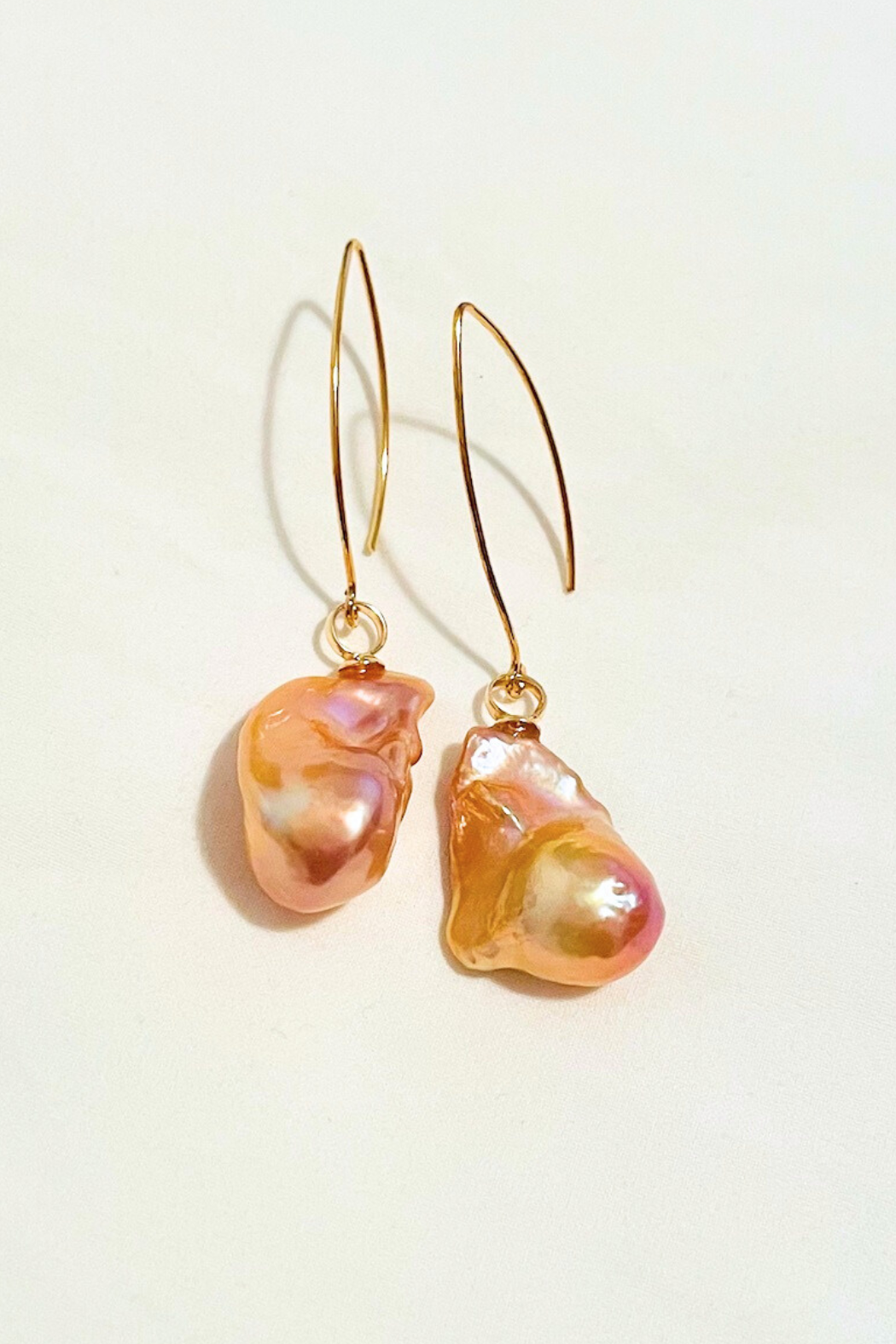Baroque Pearl Jumbo Rainbow Flameball Arc Earrings