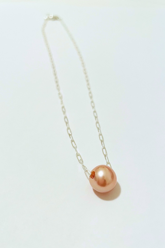 Freshwater Pearl Silver Float Necklace