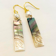 Maluhia Carved Shell Pearl Earrings