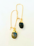 Med Bezel Healing Gem Electroplated Drop Earrings