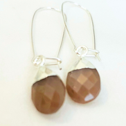 Med Bezel Healing Gem Electroplated Drop Earrings