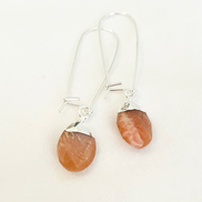 Med Bezel Healing Gem Electroplated Drop Earrings