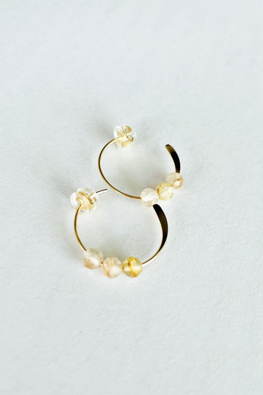 Mini Gemstone Open Hoops
