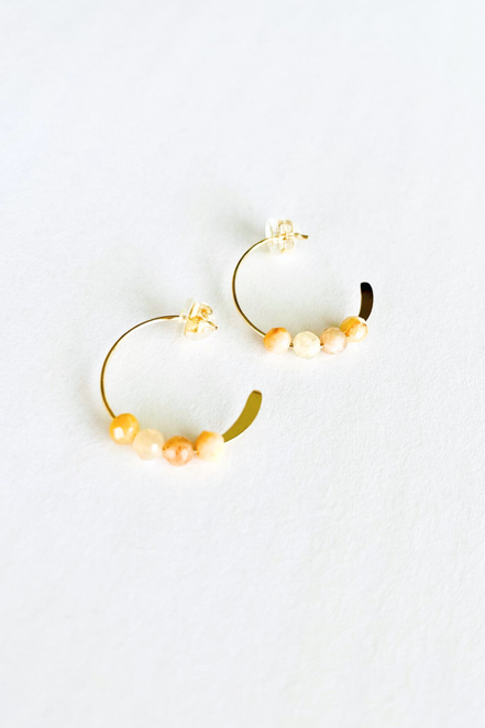 Mini Gemstone Open Hoops