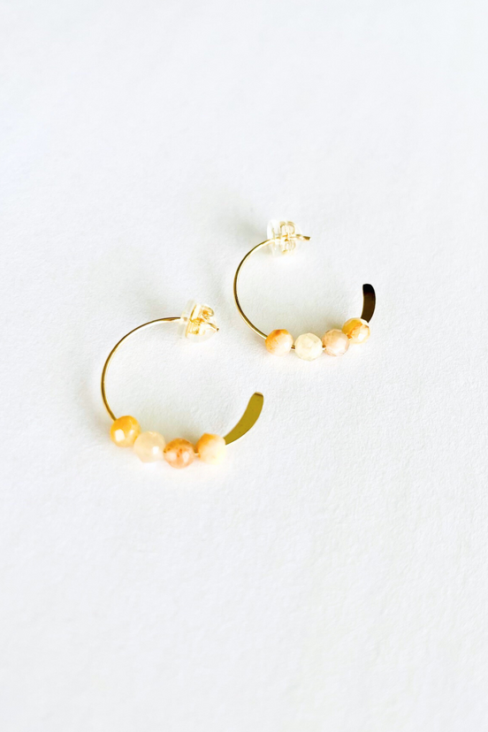 Mini Gemstone Open Hoops